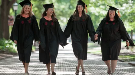 Graduates walking