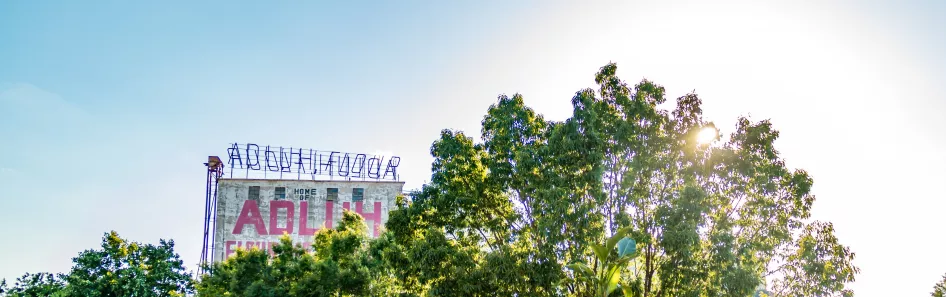 CMCC Exterior with view of Adluh Flower Mill