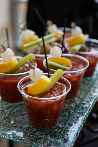 Bloody Marys with essential garnish