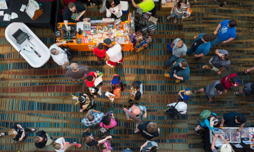 Aerial view of pre-function at Soda City Comic Con