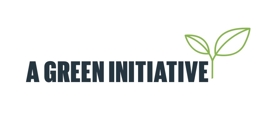 Green initiative leaf logo.